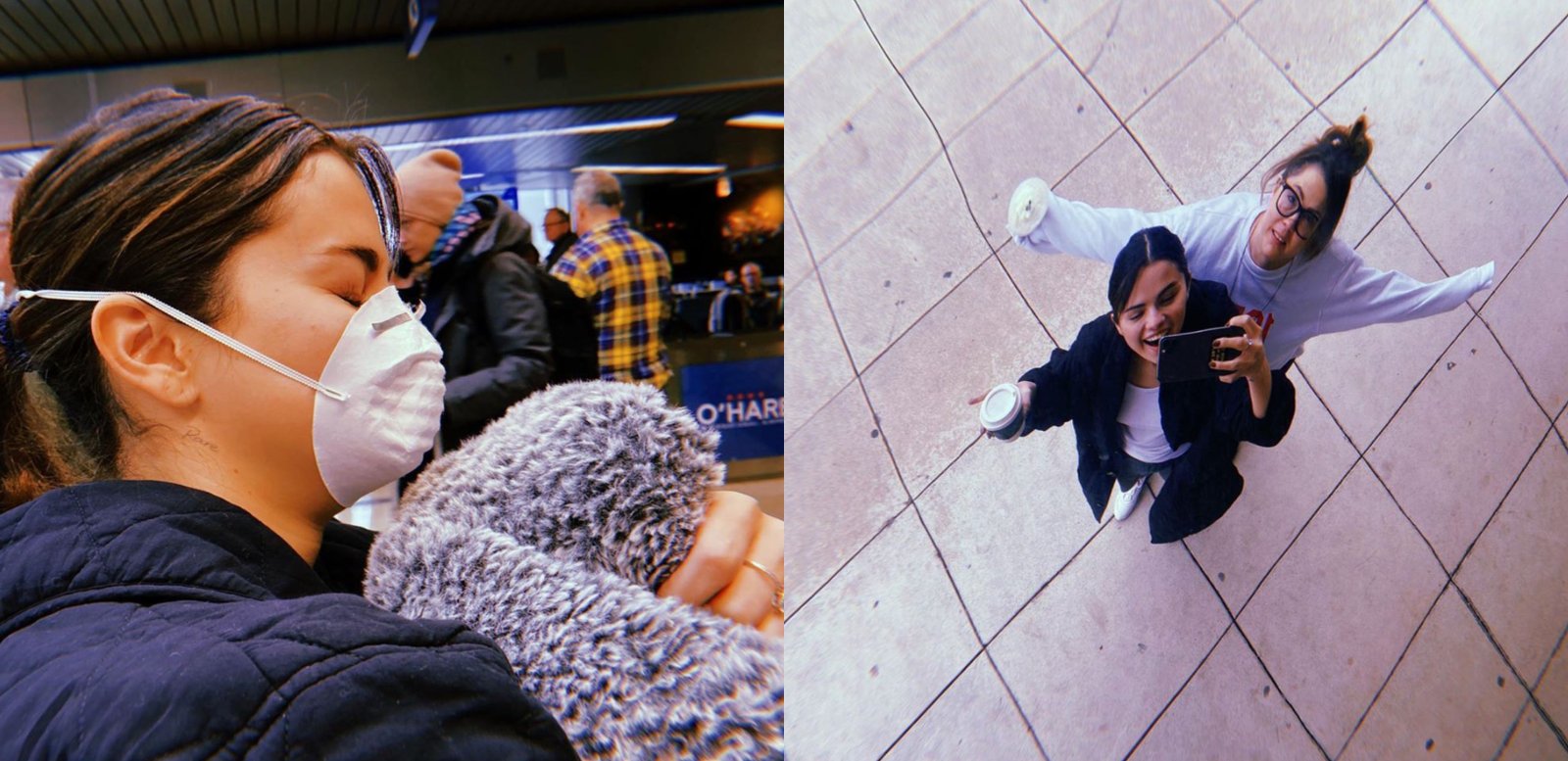 Selena Gomez usando uma máscara