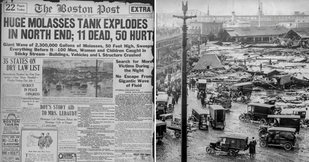 A grande inundação de melaço de 1919 foi um acidente estranho, mas também devastadoramente destrutivo para Boston