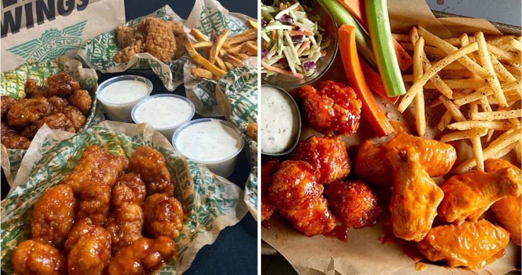 wings from buffalo wild wings, wings from wingstop