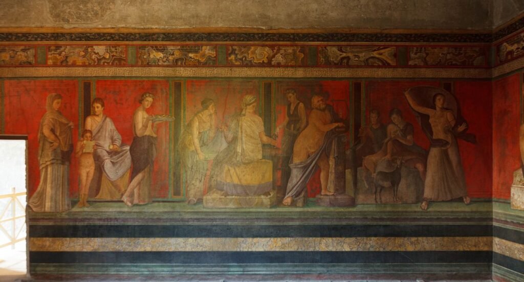 Fresco on walls of Roman villa