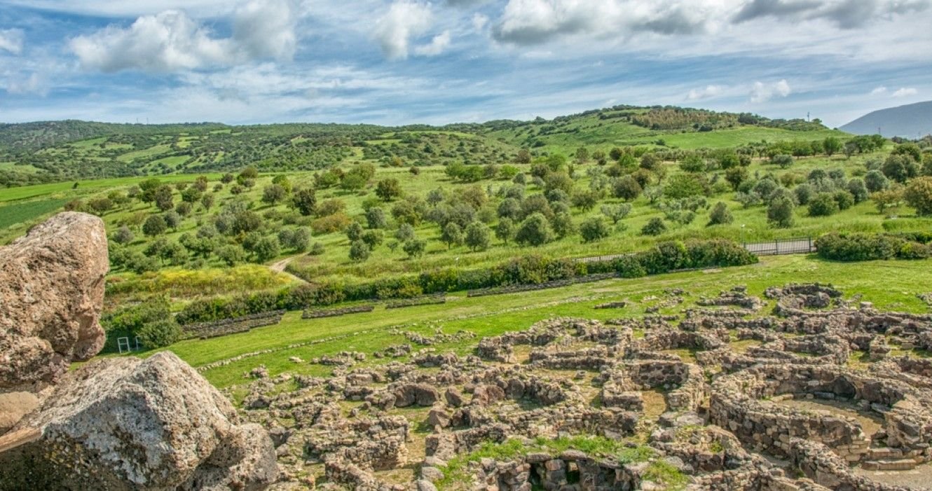 Nuraghe Su Nuraxi em Barumini, Sardenha, Itália