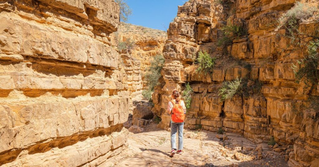a hiker on a walking trail in armenia